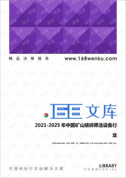 2021 2025年中国矿山破碎筛选设备行业调研及差异化营销战略研究报告.pdf
